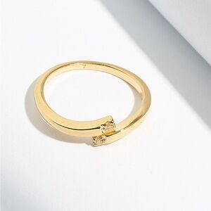 Madewell Delicate Collection Demi-Fine White Topaz Open Ring